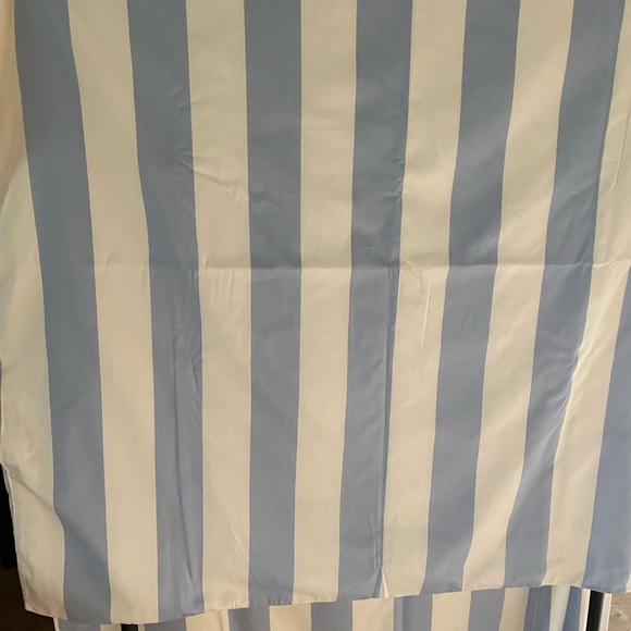 BOVI Striped Duvet Cover Sheet Queen Bedding Baby Blue White Cotton 86x86 - Picture 2 of 4